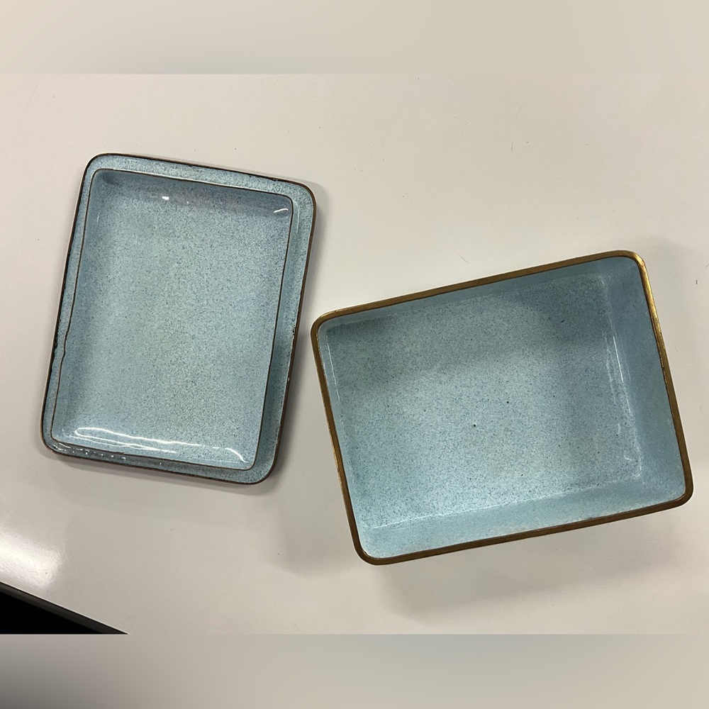 Magnolia 🌿 Asian Cloisonné Beautiful Enamel Trinket Box - Picture 6 of 14